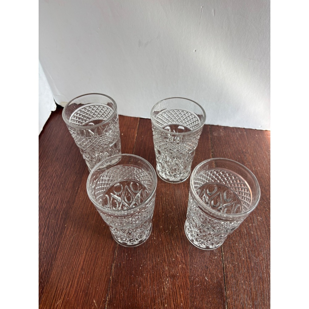 Imperial Glass Cape Cod Clear Flat Tumblers Set of 4 Vintage Juice Water Glasses - Picture 2 of 7